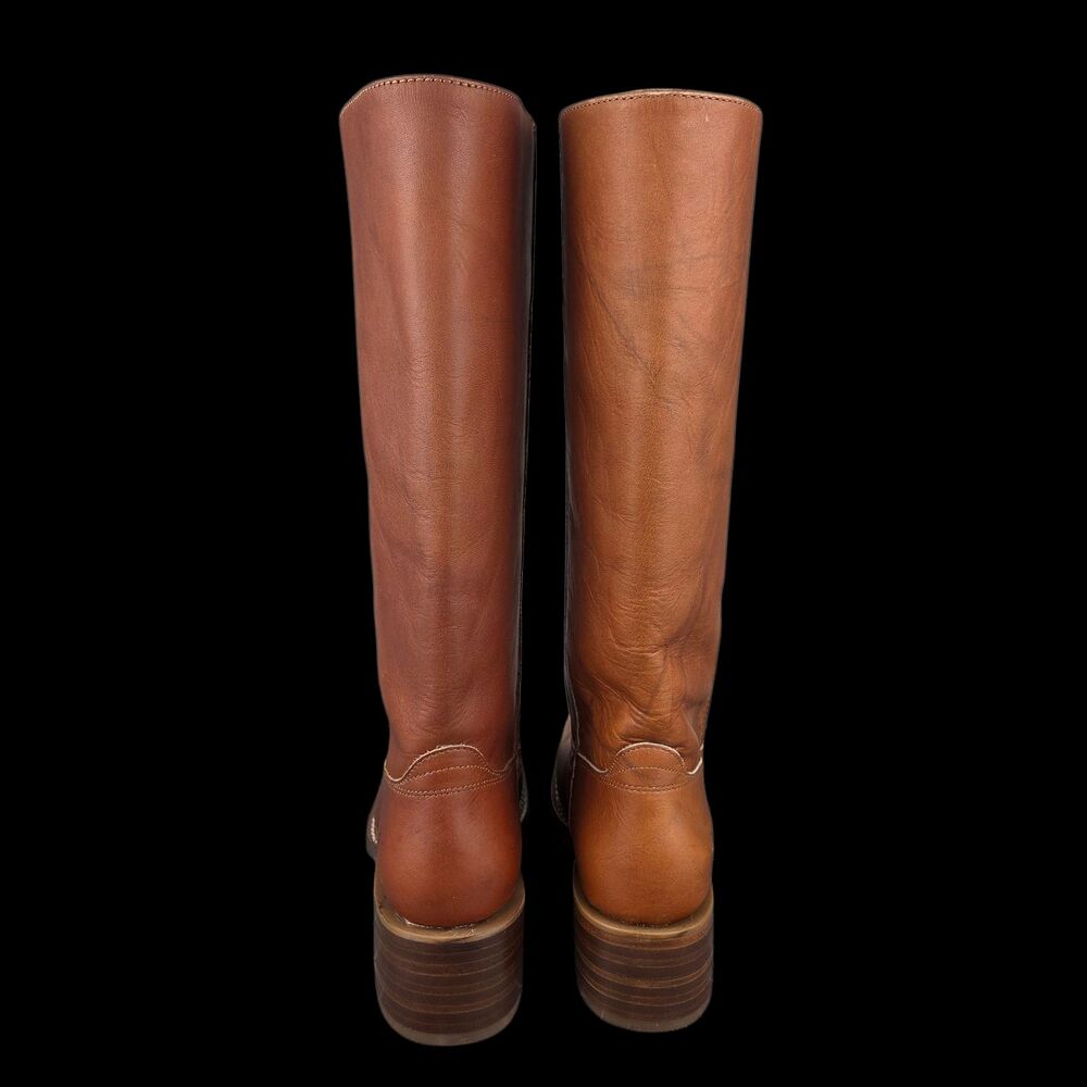 Frye Campus 14L Brindle Saddle Brown Montana Leather Tall Boots Women's Sz 9.5 B - Picture 3 of 10